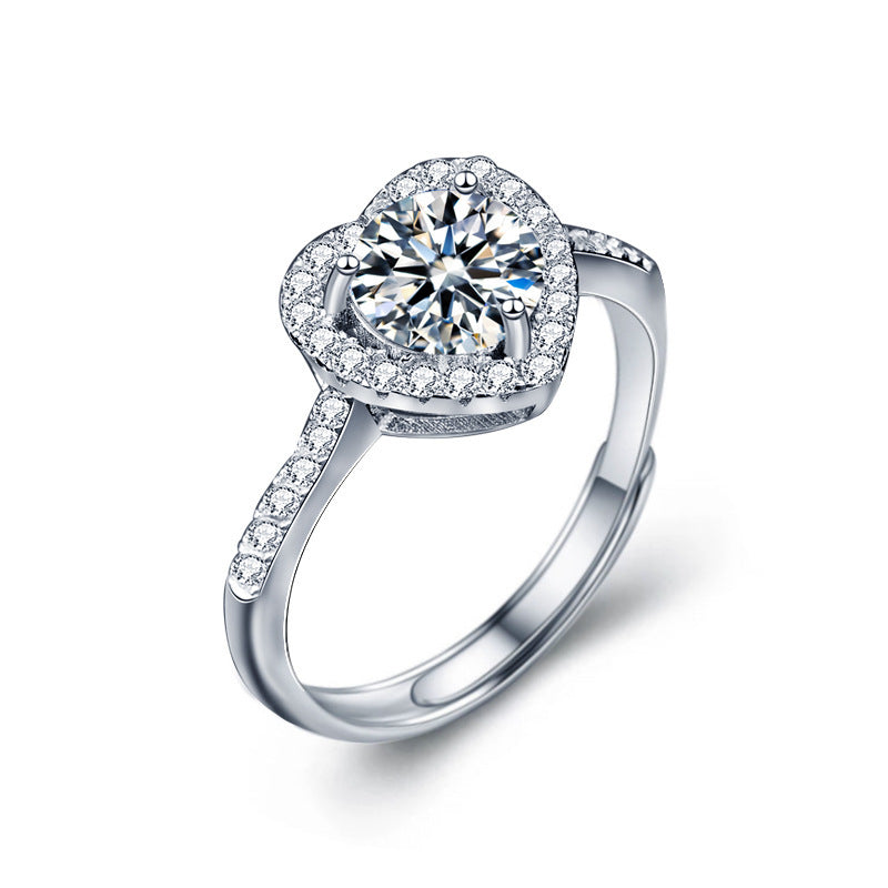 s925 pure silver moissanite ring jewelry for women niche high-end light luxury style sugar cube jewelry ring gift