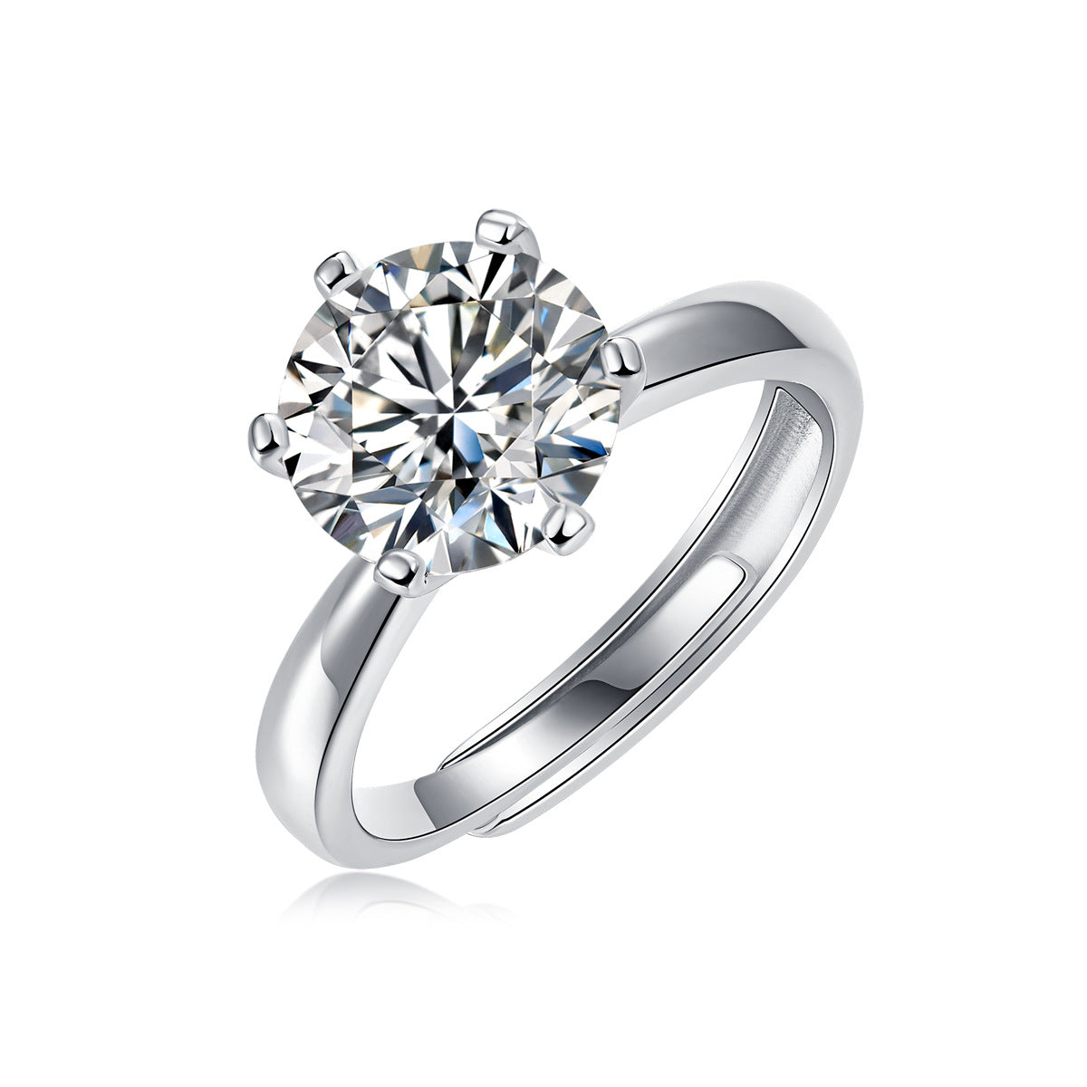 Fashion S925 silver half-paved ring for women, niche TikTok live sale, moissanite ring, non-fading.