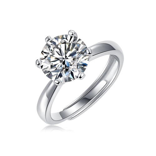 Fashion S925 silver half-paved ring for women, niche TikTok live sale, moissanite ring, non-fading.