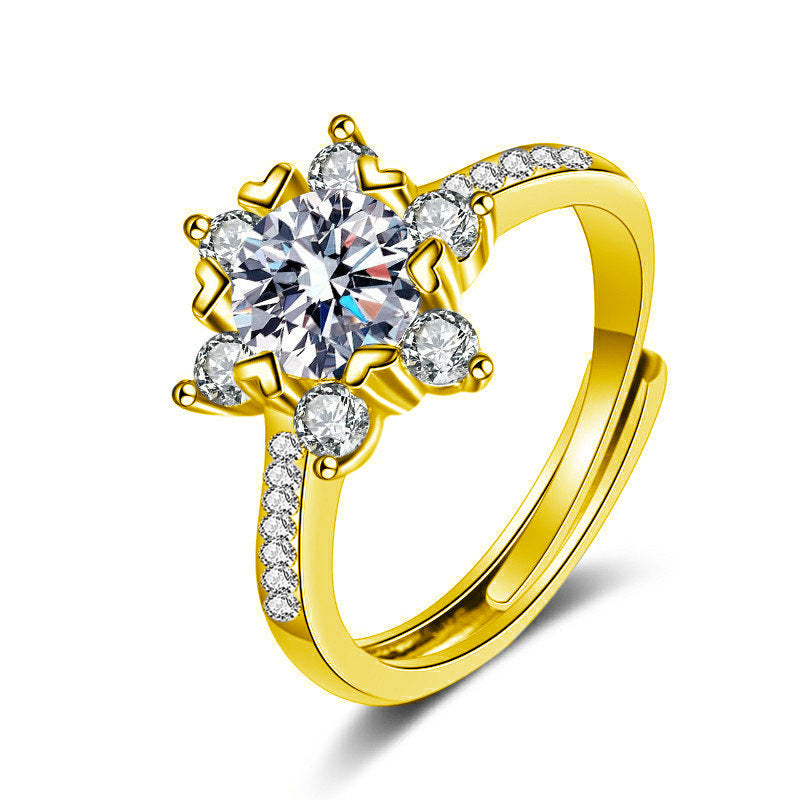 s925 pure silver moissanite ring jewelry for women niche high-end light luxury style sugar cube jewelry ring gift