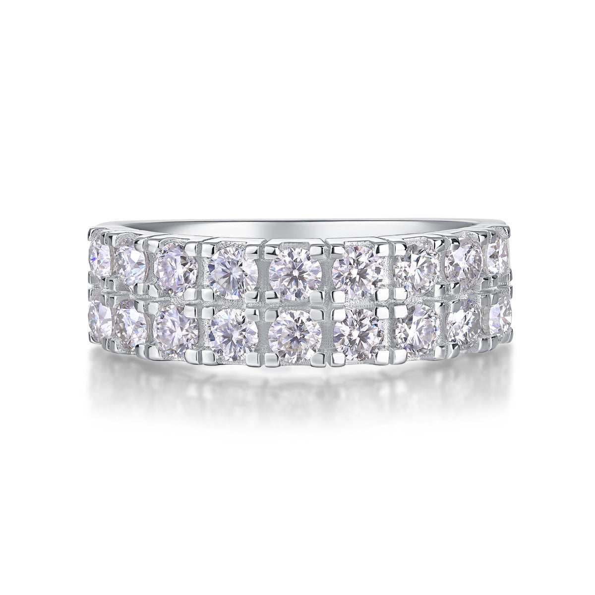 Moissanite S925 pure silver light luxury internet celebrity ring, cross-border women's ring wholesale, multi-layer non-fading ring, niche design.
