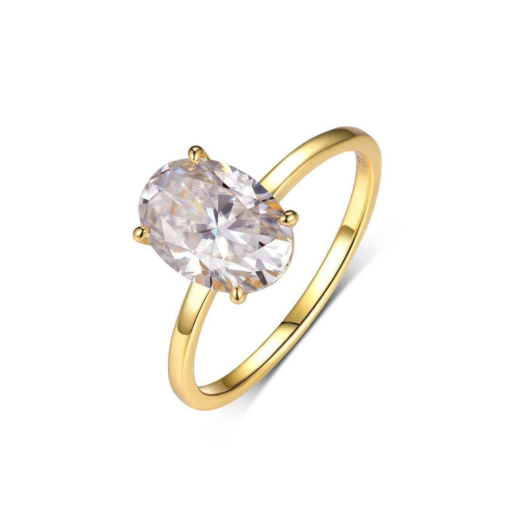 S925 silver oval moissanite ring, a hot-selling exquisite and unique design ring on Amazon.