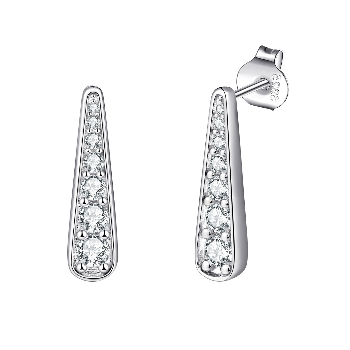 S925 Pure silver tassel stud earrings necklace earring jewelry set niche jewelry three-piece ring set