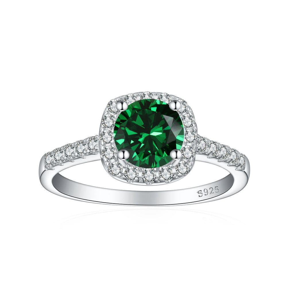 Inlaid opal emerald ruby garnet topaz crystal color gemstone S925 pure silver ring for women