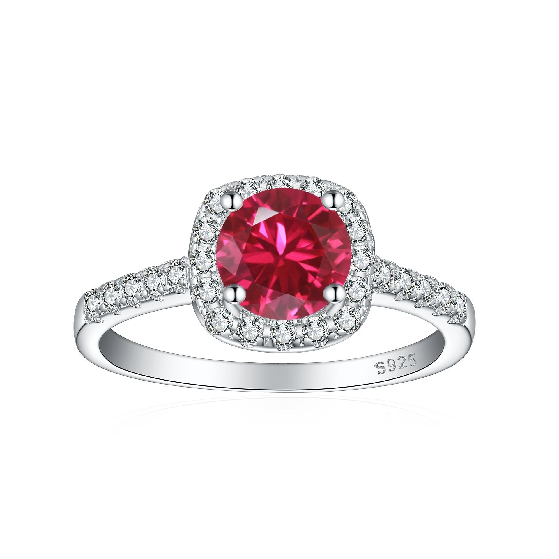 Inlaid opal emerald ruby garnet topaz crystal color gemstone S925 pure silver ring for women