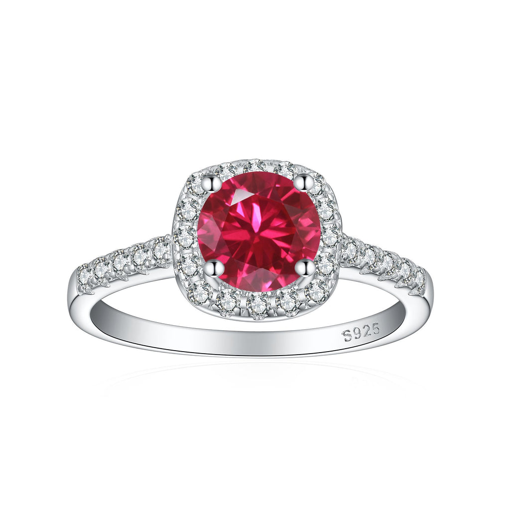 Inlaid opal emerald ruby garnet topaz crystal color gemstone S925 pure silver ring for women