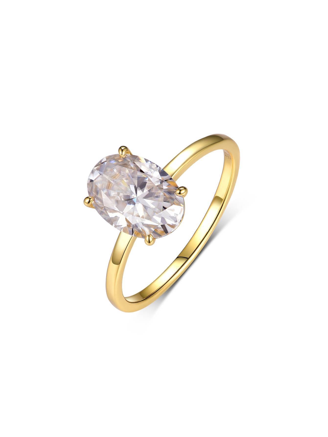 S925 silver oval moissanite ring, a hot-selling exquisite and unique design ring on Amazon.