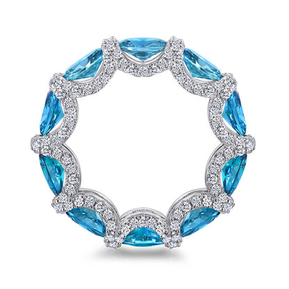S925 Pure Silver New S925 Pure Silver Ring for Women, Flower-Shaped, High Carbon Diamond, Sapphire, Colored Gem Silver Ring Manufacturer