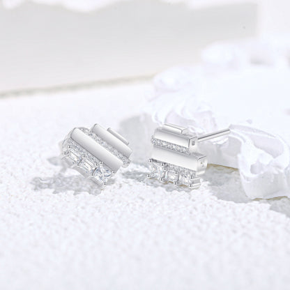 S925 sterling silver heart-shaped jewelry three-piece set for women: ring, stud earrings, necklace, heart set jewelry
