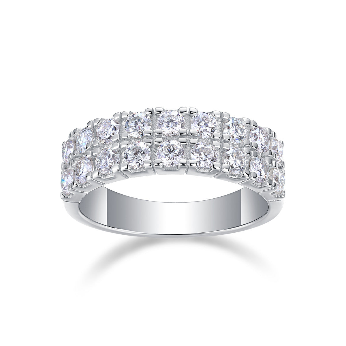 Moissanite S925 pure silver light luxury internet celebrity ring, cross-border women's ring wholesale, multi-layer non-fading ring, niche design.