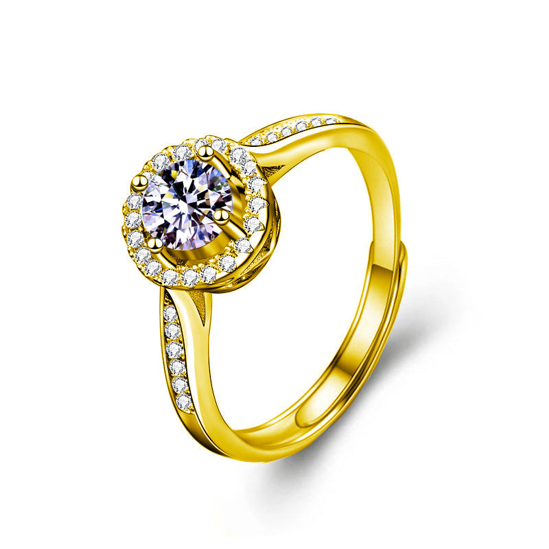 s925 pure silver moissanite ring jewelry for women niche high-end light luxury style sugar cube jewelry ring gift